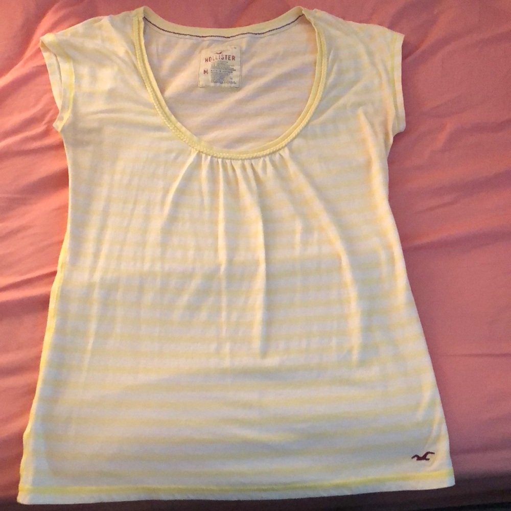 Hollister yellow striped shirt